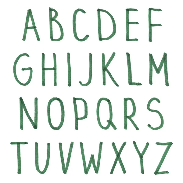 Alphabet Dessiné Main Fonte Calligraphie Lettrage Moderne Brosse Alphabet Style — Photo