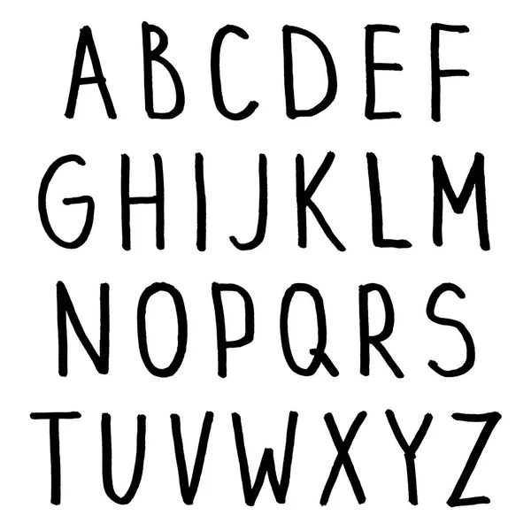 Мальований Вручну Алфавіт Шрифт Каліграфії Сучасне Малювання Пензлем Алфавіт Стилю — стоковий вектор