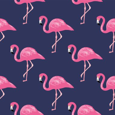 Vektör flamingolar ile seamless modeli