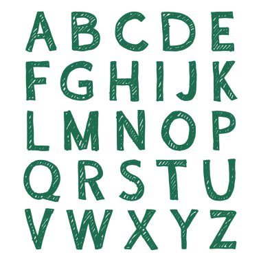 El çizimi alfabe. Kaligrafi yazı tipi. Modern fırça harfleri. Grunge tarzı alfabe.