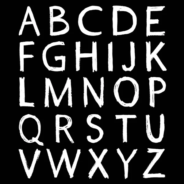 手書きのアルファベット 書道フォント モダンなブラシのレタリング グランジスタイルのアルファベット — ストックベクタ