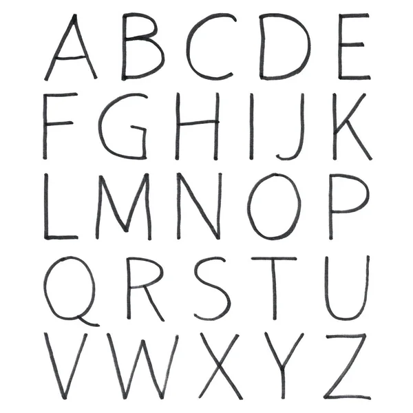Alphabet Dessiné Main Fonte Calligraphie Lettrage Moderne Brosse Alphabet Style — Photo