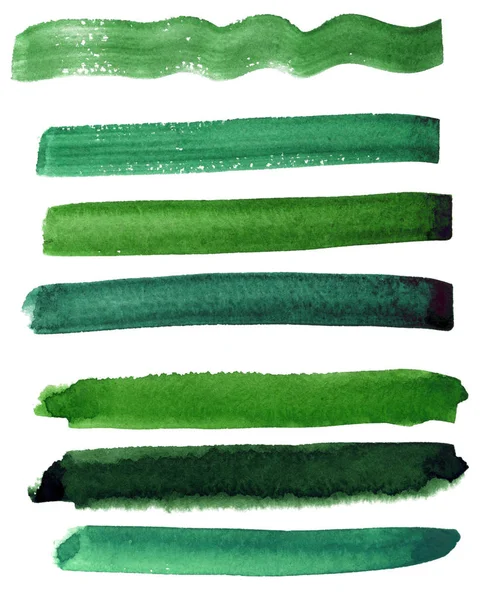 Brilhantes Tiras Aquarela Pintadas Elementos Desenhados Mão — Fotografia de Stock