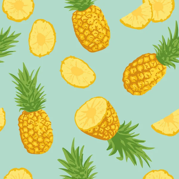 Vektor Sommermuster Mit Ananas Nahtloses Texturdesign — Stockvektor