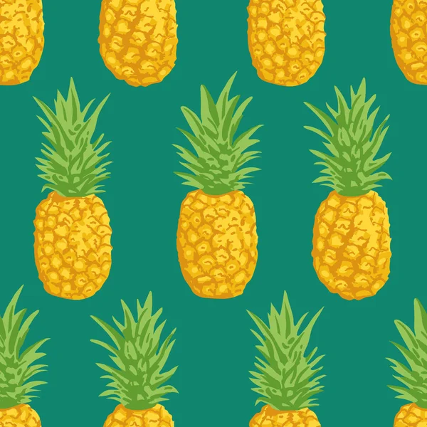 Patrón Vectorial Verano Con Piñas Diseño Textura Sin Costuras — Vector de stock