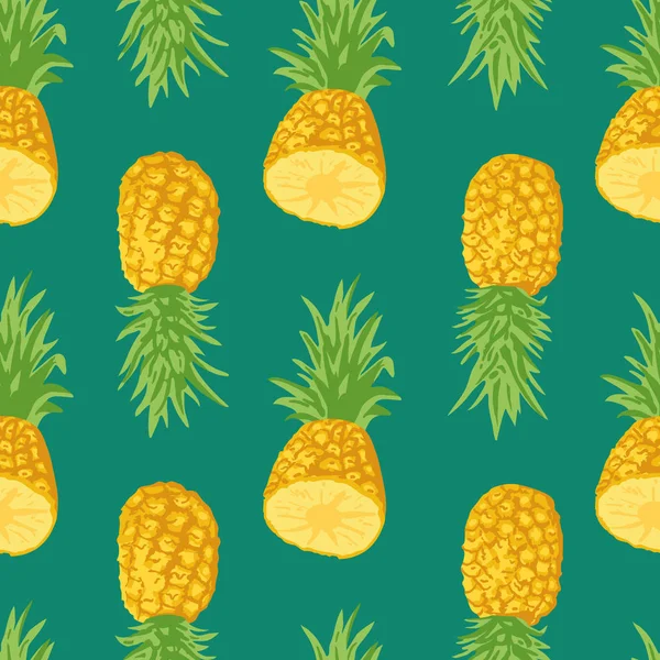 Patrón Vectorial Verano Con Piñas Diseño Textura Sin Costuras — Vector de stock