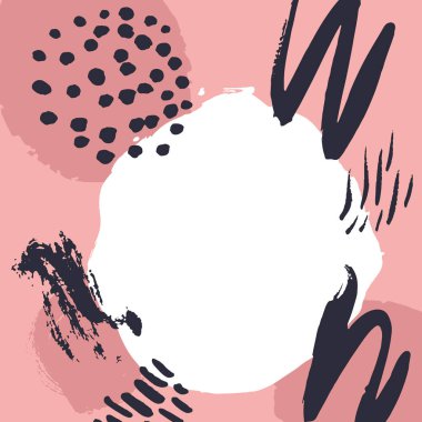 Metin yeri ile vektör parlak çerçeve. Mürekkep çizimi el yapımı tekniğinde oluşturulan çizim.