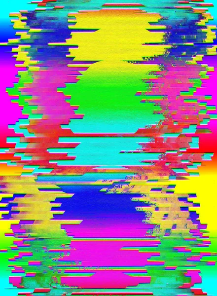 Resumen Escaneado Digital Pixel Noise Glitch Background Color Arco Iris — Foto de Stock