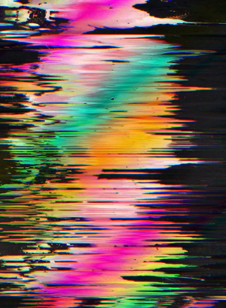 Astratto Scansione Digitale Pixel Rumore Glitch Sfondo Colore Arcobaleno — Foto Stock