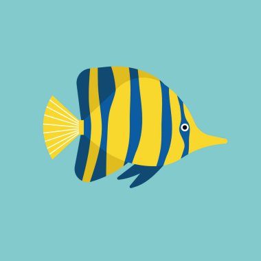 İzole edilmiş balığın vektör çizimi. El çizimi tasarım ögesi