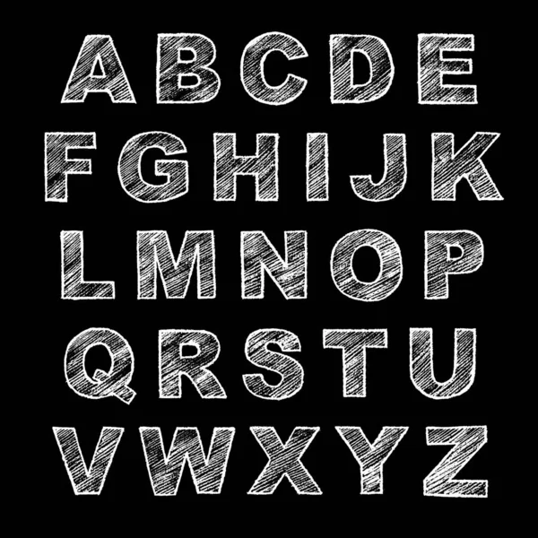 Handgezeichnetes Alphabet Kalligraphie Schrift Moderne Kreideschrift Alphabet Grunge Stil — Stockvektor