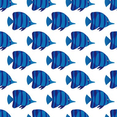 Balıklarla vektör kusursuz desen. Yaratıcı tasarım ögesi