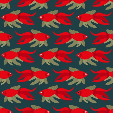 Balıklarla vektör kusursuz desen. Yaratıcı tasarım ögesi