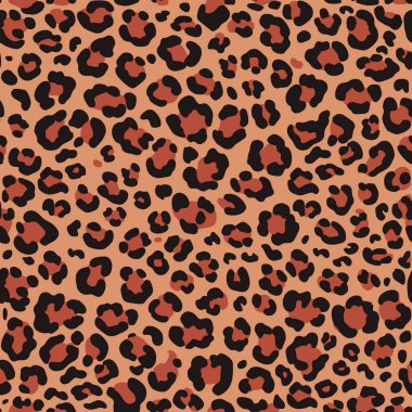 Kusursuz leopar izi. Vektör hayvan derisi dokusu arka planı.