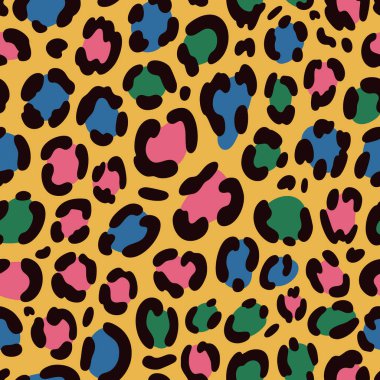 Kusursuz leopar izi. Vektör hayvan derisi dokusu arka planı.
