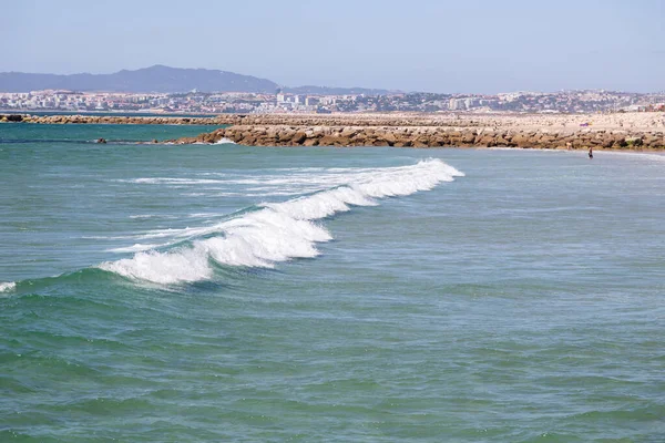 Resort Right Ocean Beach Sand Wave Stones — Stock Photo, Image