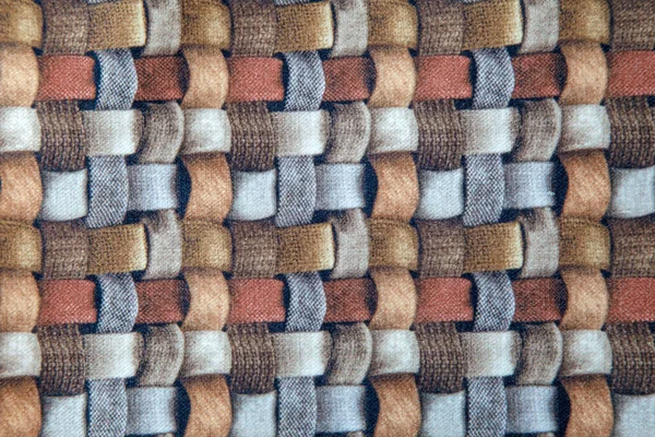 Bright Red Blue Brown Wicker Fabric Canvas Upholstery Furniture Indoor — Stock Photo, Image