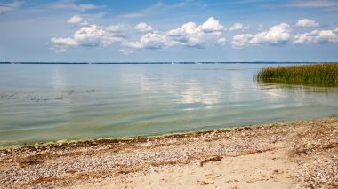 Bir gölü olan yaz manzarası