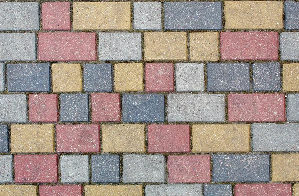 Route Pavée Tuiles Trottoir Beau Fond Brique Avec Texture Maçonnerie — Photo