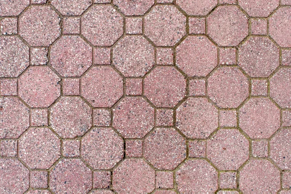 Straße Mit Gehwegplatten Gepflastert Schönen Backstein Hintergrund Mit Mauerwerk Textur — Stockfoto