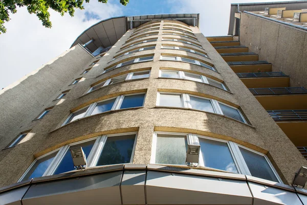 multistorey residential building. outdoor on sunny summer day. bottom view