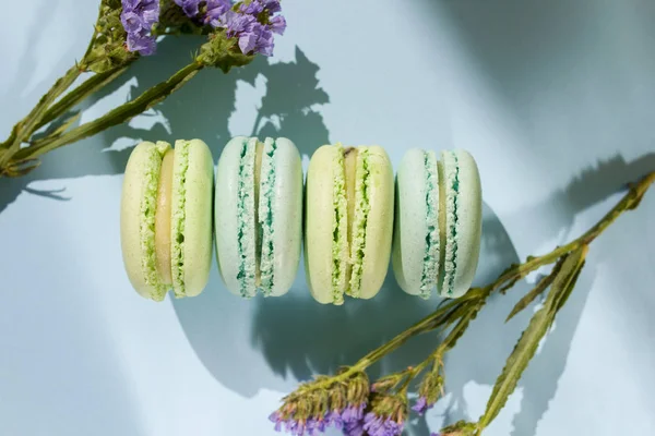 Different types of macaroons at daylight — Stock Photo, Image