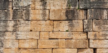 Hierapolis antik şehirde taş duvar dokusu