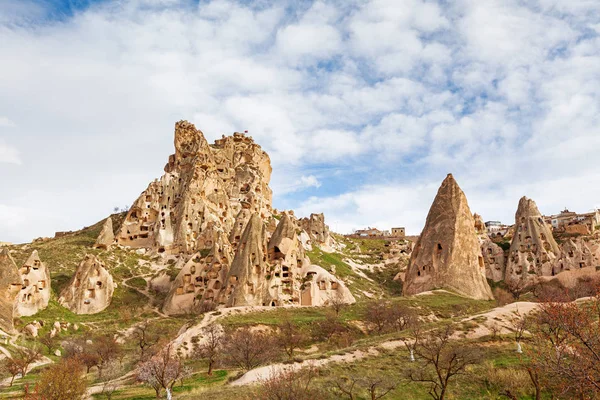 Natural stone fortress in Uchisar — Stock Photo, Image