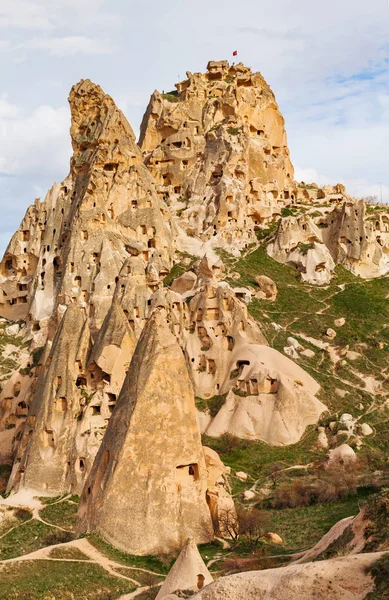 Natural stone fortress in Uchisar — Stock Photo, Image