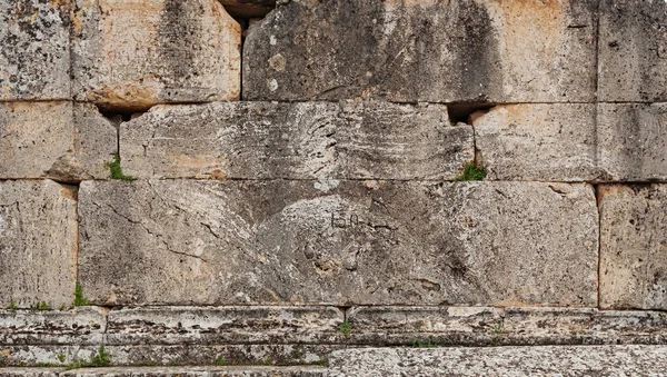 Textura de muro de piedra en la ciudad antigua, Hierápolis — Foto de Stock