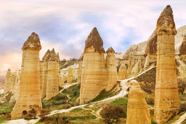 Stone cliffs looks like a Fairy houses in Love valley — Stock Photo, Image