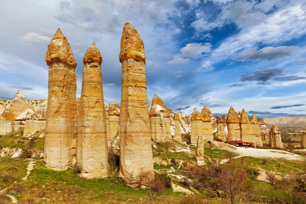 Stone cliffs looks like a Fairy houses in Love valley — Stock Photo, Image