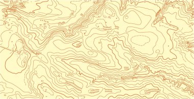 Kahverengi renklerde soyut vektör topografik haritası