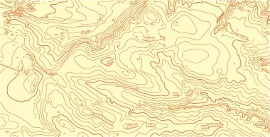 Abstract vector topographic map in brown colors clipart
