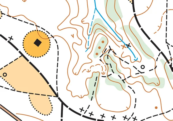 Abstracte kleur vector zeer gedetailleerde topografische kaart — Stockvector