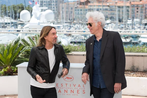 Iggy Pop Jim Jarmusch Cannes Festivali Nde Gimme Danger Photocall — Stok fotoğraf