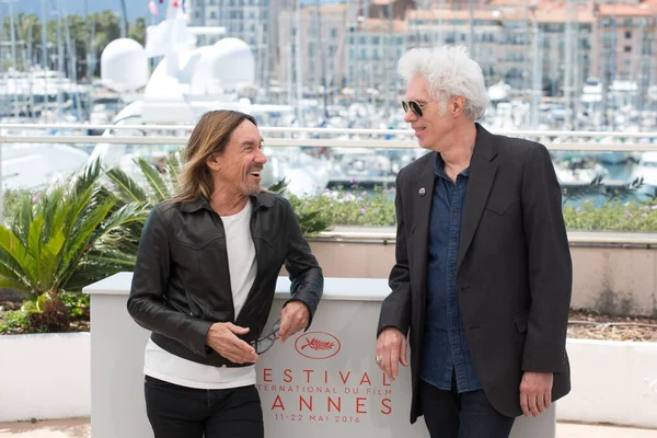 Iggy Pop Jim Jarmusch Cannes Festivali Nde Gimme Danger Photocall — Stok fotoğraf