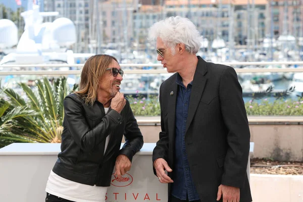 Iggy Pop Jim Jarmusch Cannes Festivali Nde Gimme Danger Photocall — Stok fotoğraf