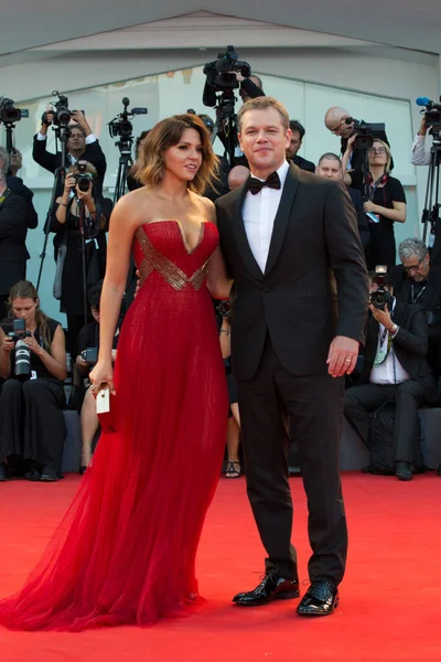 Luciana Damon Matt Damon Premierze Ceremonii Otwarcia Wenecki Festiwal Filmowy — Zdjęcie stockowe