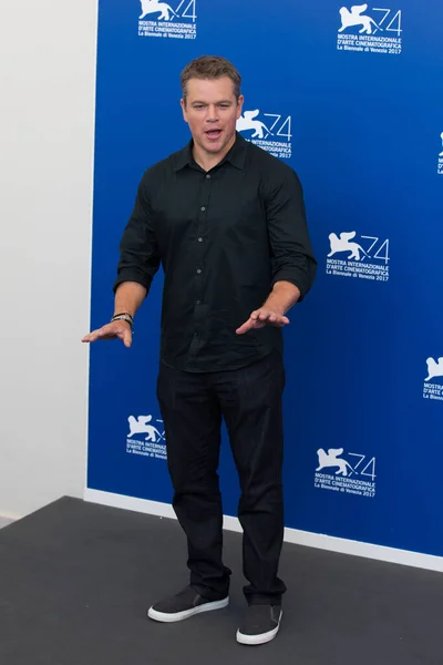 Matt Damon Downsizing Photocall Filmfestivalen Venedig Italien Den Augusti 2017 — Stockfoto