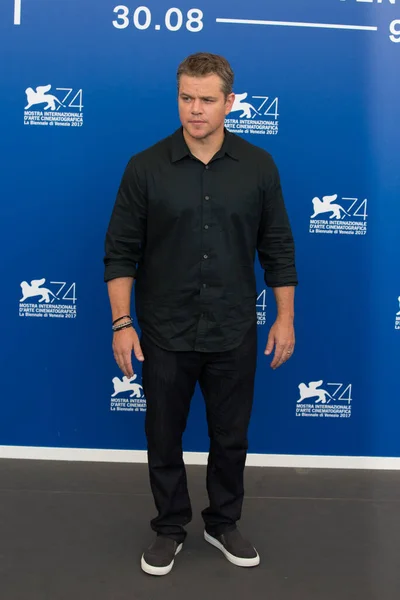 Matt Damon Beim Downsizing Fototermin Filmfestspiele Venedig Italien August 2017 — Stockfoto