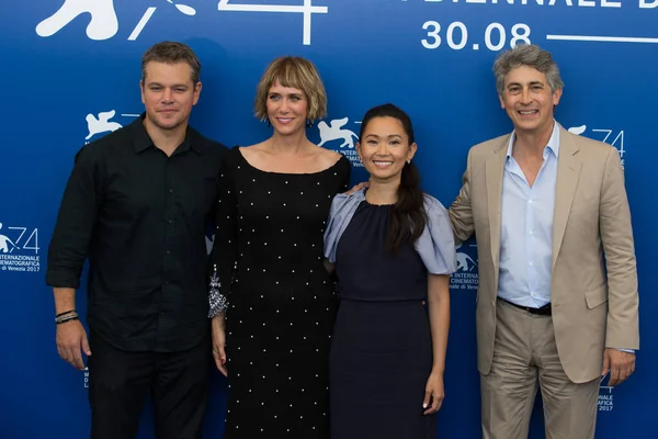 Matt Damon Kristen Wiig Hong Chau Alexander Payne Downsizing Photocall — Foto Stock