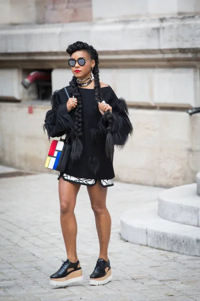 Janelle Monae 2016 Paris Moda Haftası Nda Stella Mccartney Show — Stok fotoğraf