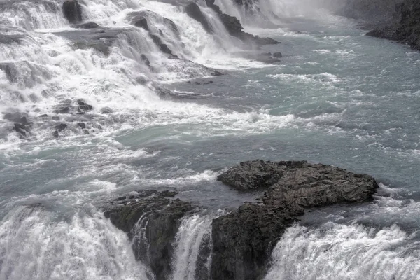 Gullfoss - Iceland, Waterfall with rocks