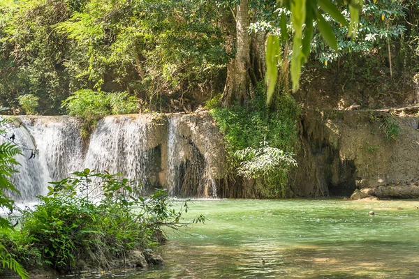 Waterfall in a forest on the mountain in tropical forest at Waterfall Chet Sao Noi in National park Saraburi province, Thailand