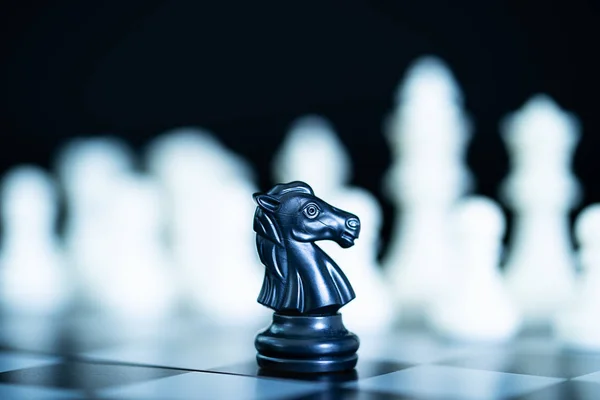 Uppsättning Chess Siffror Spelbrädet Närbild Schackpjäser Schackbrädet — Stockfoto