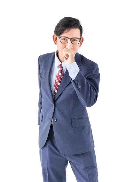 Jovem Asiático Homens Negócios Retrato Posando Terno Sobre Fundo Branco — Fotografia de Stock