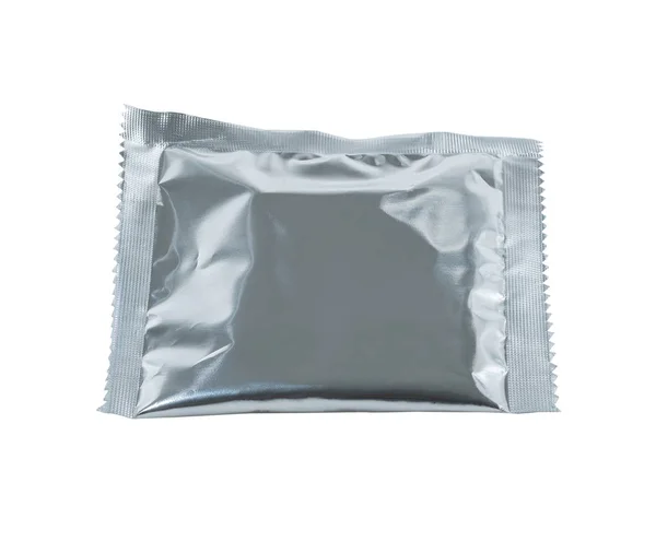 Foil Package Bag Isolated White Clipping Path — Stock Photo, Image