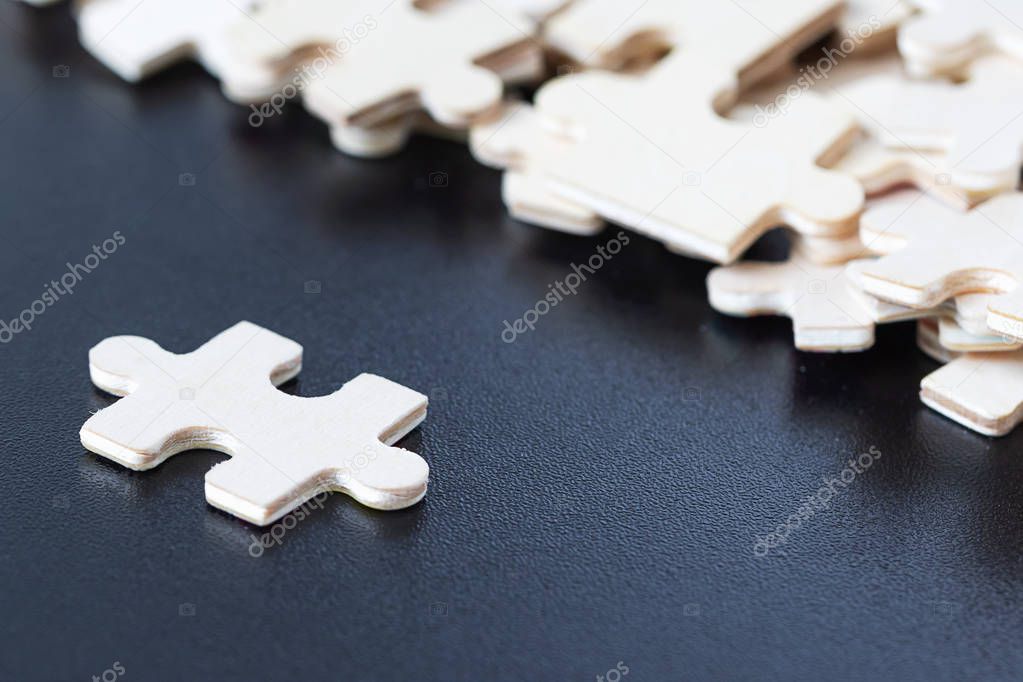 Top view of Jigsaw puzzle pieces