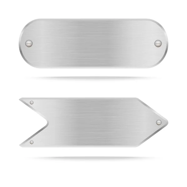 Vector Placa de metal ou etiqueta de metal com parafusos com parafusos — Vetor de Stock